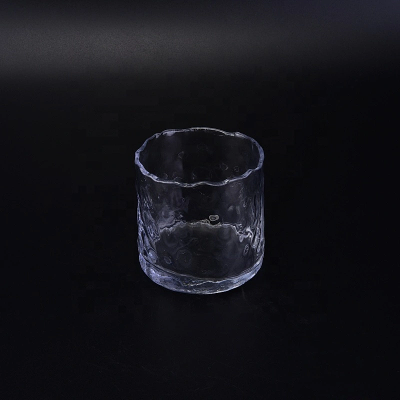 250ml Waved Top Clear Glass Candle Jars Home Decor