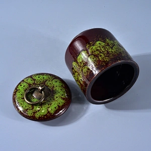 Sunny amber cylinder ceramic candle jar with lid