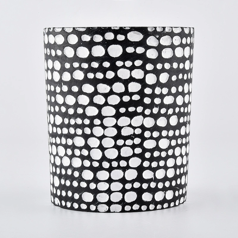 8 ounce matte black concrete candle jars