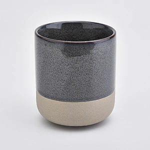 420ml double color ceramic candle holder for scented soy candle