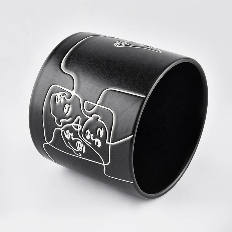 high quality 8X9cm matte black candle glass jar with lid