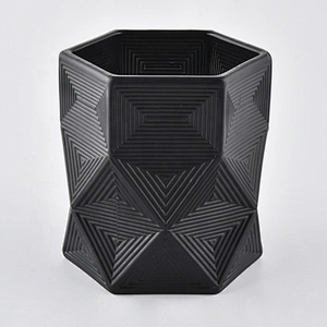 8oz 10oz 12oz Sunny black Luxury Hexagon custom glass candle jar