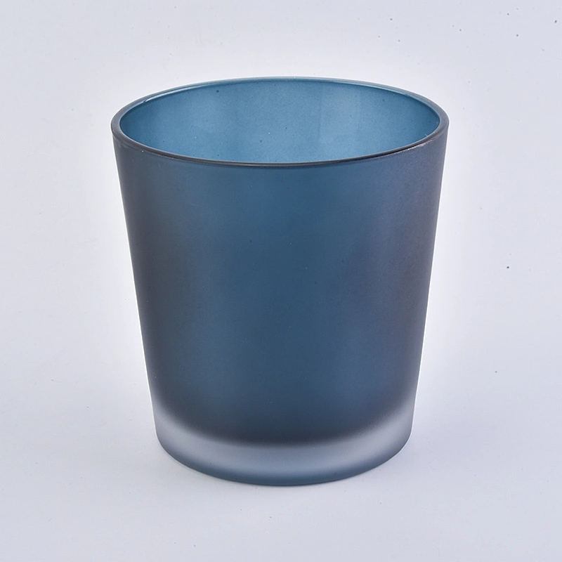 V shaped glass candle vessels decorative glass candle jar 670 ml