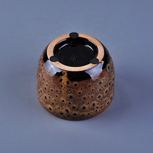 8oz 10oz Wholesale amber tea light ceramic candle jar