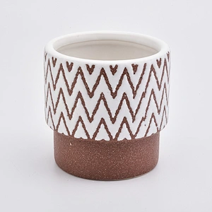 ceramic vessel with lines, unique ceramic candle holders