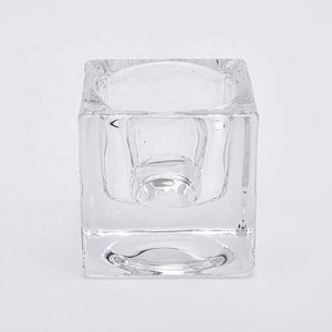 Wholesales Square Glass Candle Holders Thick Votive Candle Jars Home Decor