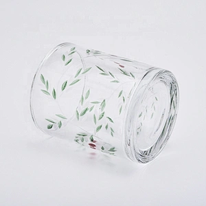 High quality clear glass candle holder wholesales glass candle jar