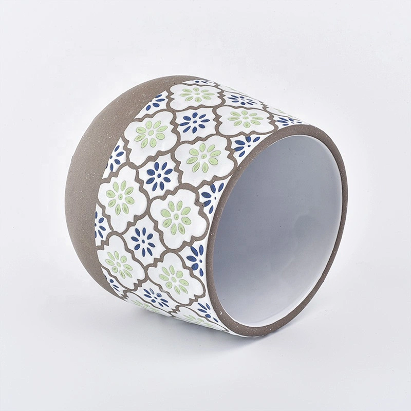 Frosted ceramic candle container tealight candle tin home decoration