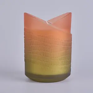 heart shaped candle holder unique gradient color glass candle holder