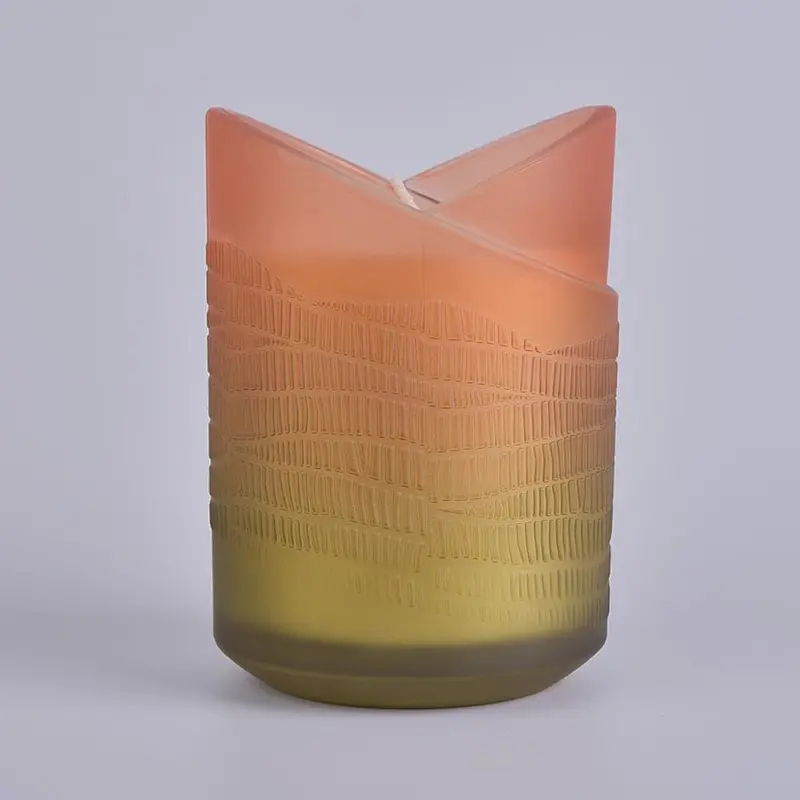 heart shaped candle holder unique gradient color glass candle holder