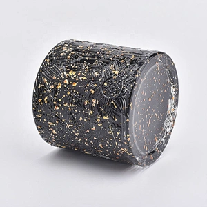 Vintage black glass candle containers home decoration