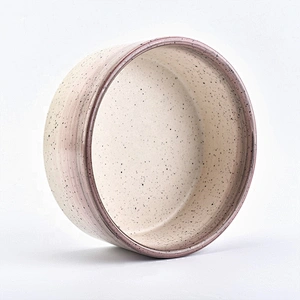 Vintage pink handmade ceramic candle vessel votive candle tin home decor