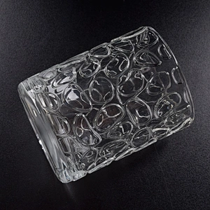 Clear Glass Candle cup fingerprint pattern candle container home Decor