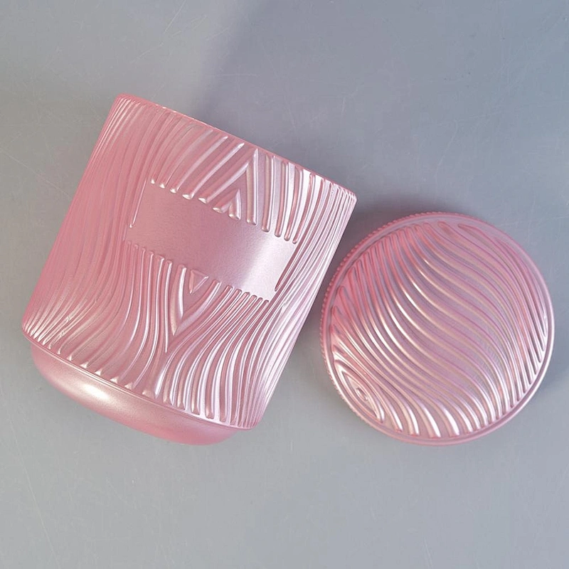 Transparent green customized candle vessel glass candle tin with lid home decoration