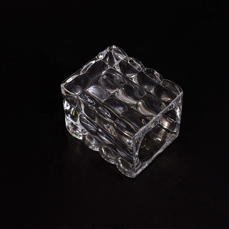 Clear square candle jar glass candle cups wholesales
