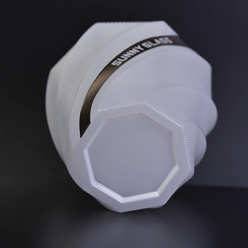 10oz 12oz Custom Luxury white spiral glass candle jars