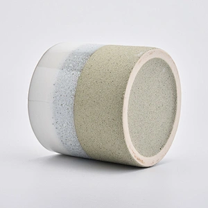 three-color ceramic jar for candle making, cylinder ceramic candle container 620ml