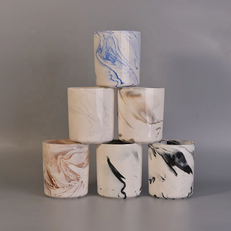 400ml Cylinder candelabra ceramic candle jars for home decor