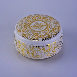 Wholesales Sunny design gold scented luxury ceramic candle jars with lid