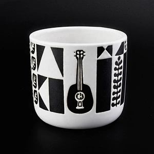 Luxury ceramic candle jars with silk printing