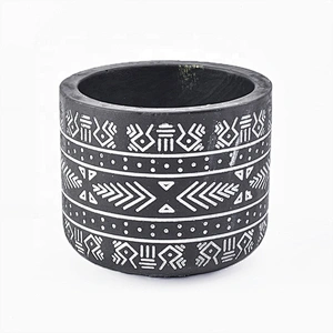 Wholesale cylinder black concrete candle vessel party decoration