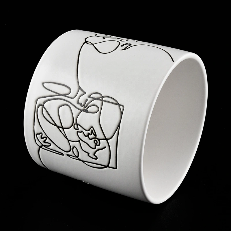 Hot custom logo matte white home decoration ceramic jars
