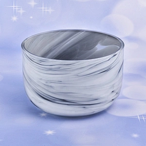 Marble painted glass candle  holders  560ml multi colors home decoration