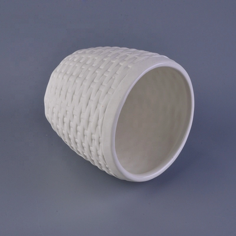 Wholesales Custom wax white ceramic candle holder 6oz 8oz 10oz