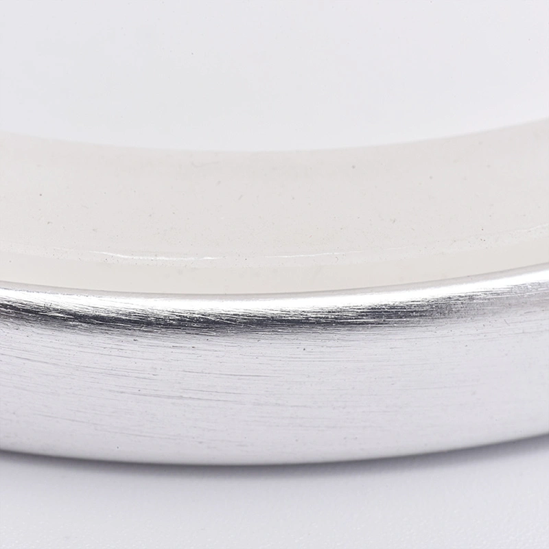 silver stainless lid, metal lid with silicone ring for candle holder