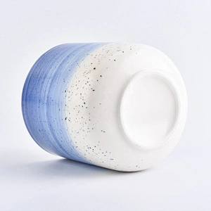 Sunny Custom decorative blue ceramic candle holder with lid