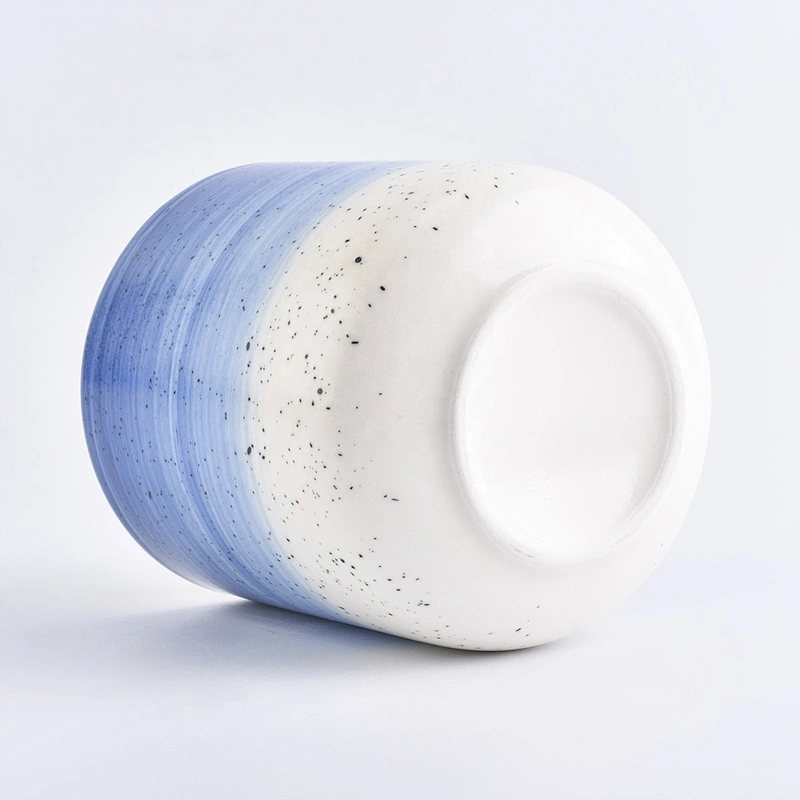 Sunny Custom decorative blue ceramic candle holder with lid