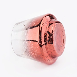 Candle Jar Glass Candle Holder with Luxury Mercury Decorating Red