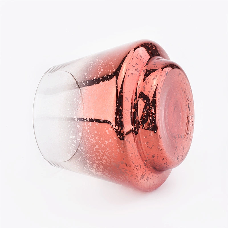 Candle Jar Glass Candle Holder with Luxury Mercury Decorating Red