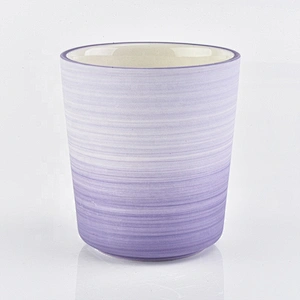 Luxury Gradient Purple matte Ceramic Candle Holder for Home Decor
