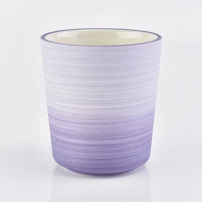 Luxury Gradient Purple matte Ceramic Candle Holder for Home Decor