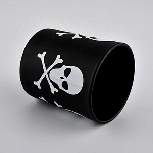 custom black glass candle jars for Halloween
