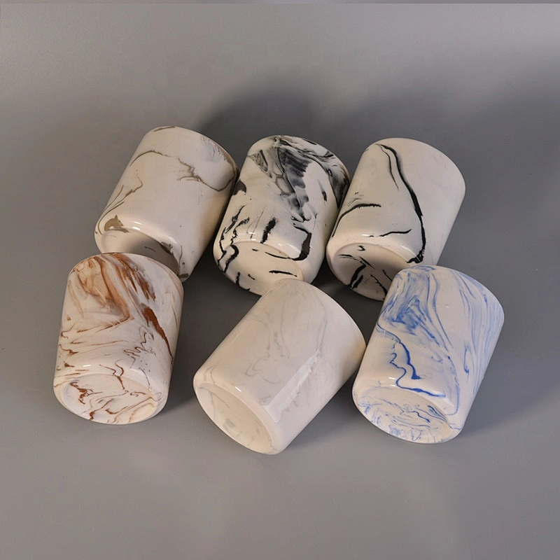 400ml Vintage mable ceramic candle holder suppliers