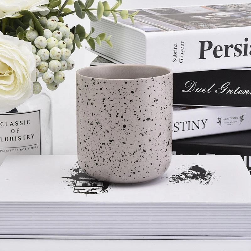 Colored cylinder glazed ceramic candle jar tealight ornate candle holders home decorative