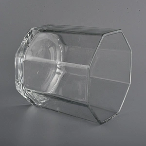 hexagonal glass candle jars with large capacity