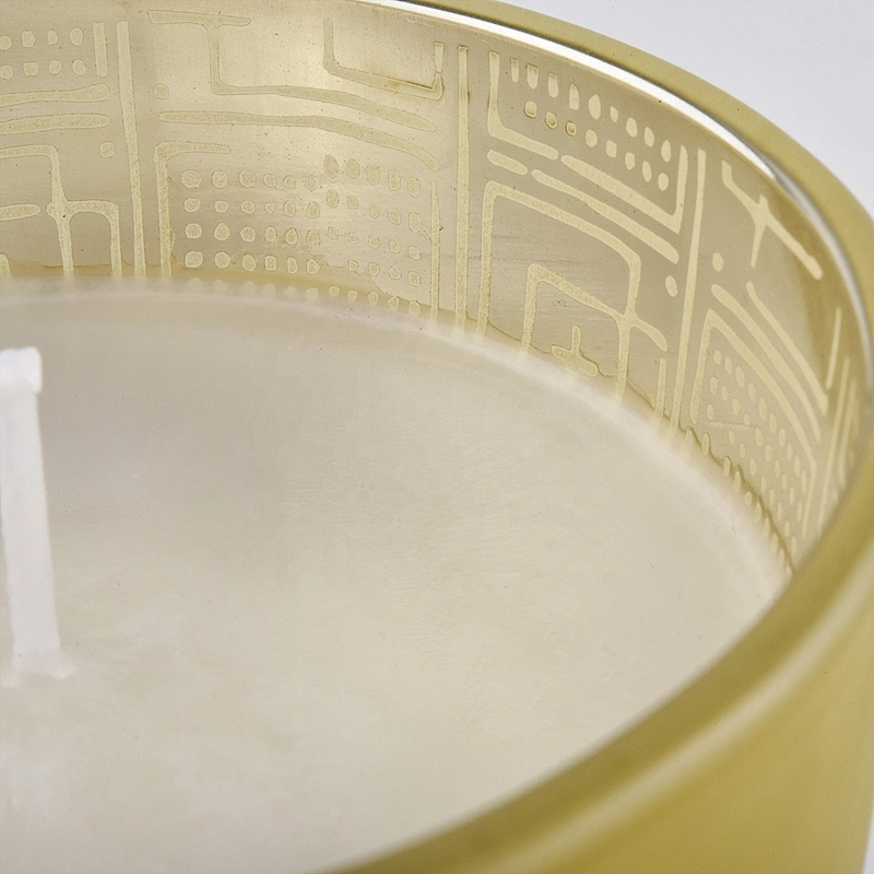 Sunny votive empty golden frosted candle jar glass