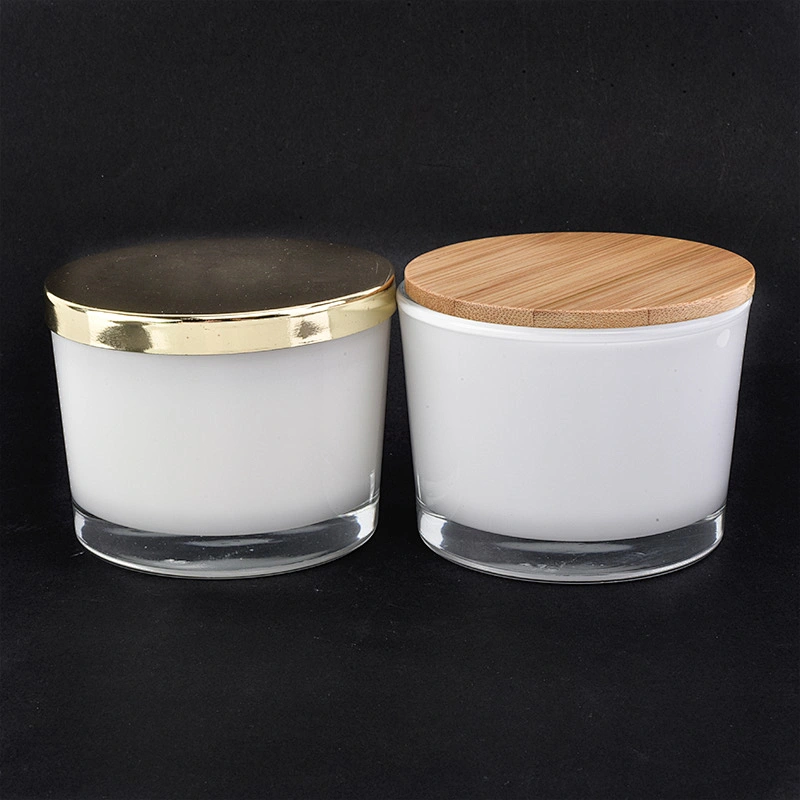 hot sales white 4 oz glass candle jar with lid