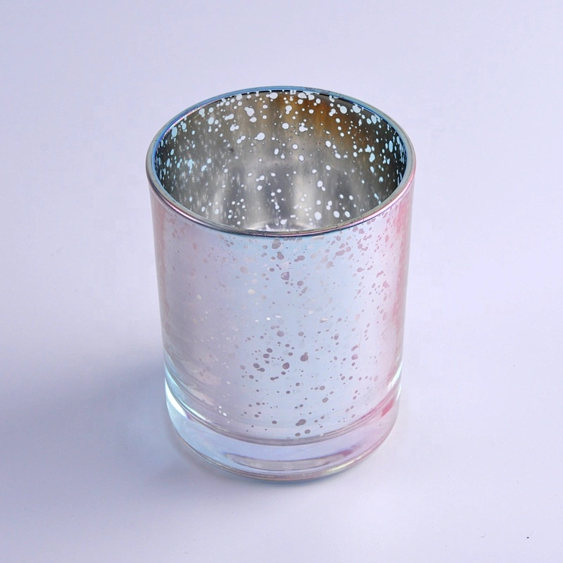 Wholesales customized glass candle holders electroplated and laser etching varnish home decoration