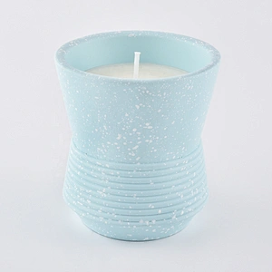 Sunny luxury empty blue concrete cement candle making jars