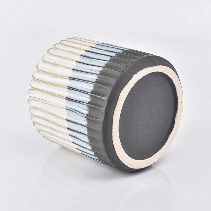 Matte ceramic candle container votive candle tin home decoration