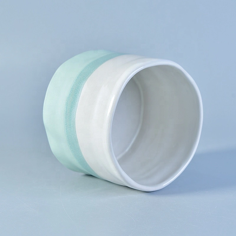 Customized color glaze ceramic tealight candle vessel candle containers home decorative use