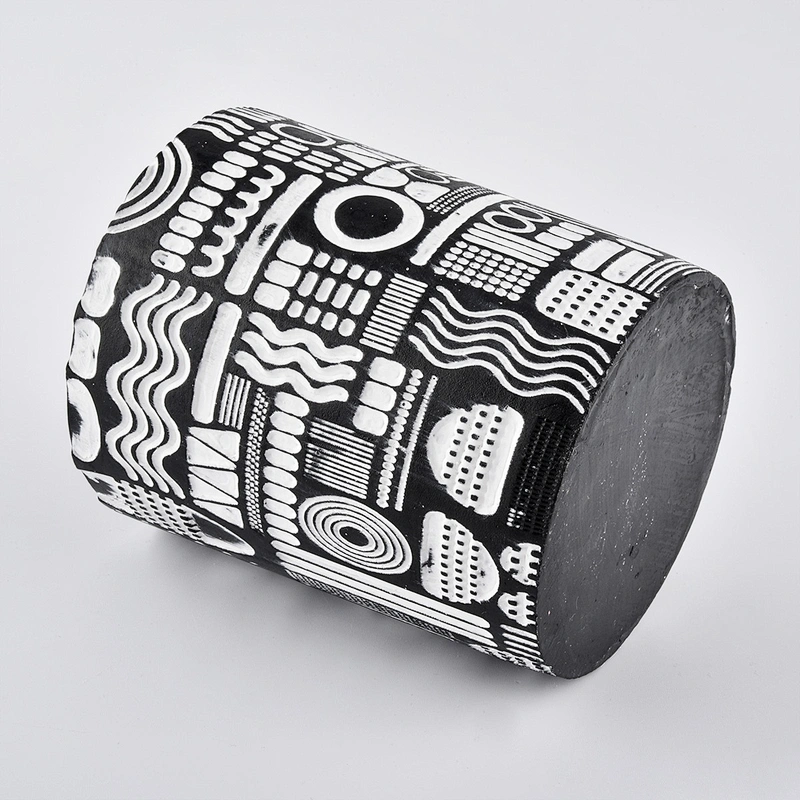Wholesales custom black ceramic candle jar 10oz