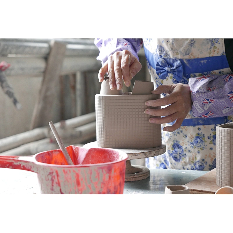Supply round concrete candle holders spot pattern home decoration