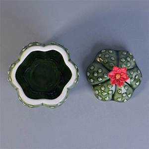 Luxury ceramic votive candle jar with cover