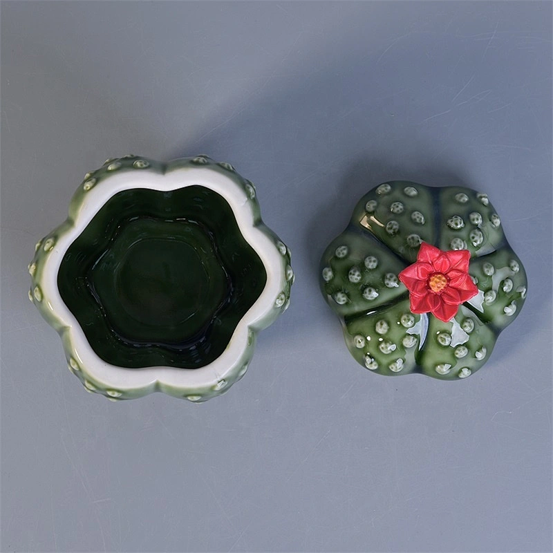 Luxury ceramic votive candle jar with cover