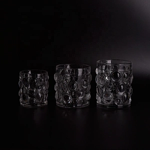 300ml Transparent customized candle jar glass candle holder in bulk